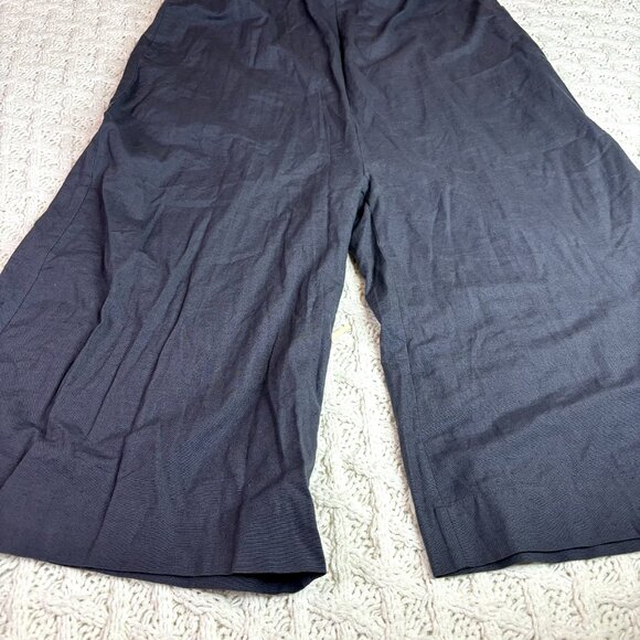 Maria Stanley Anthropologie Cascada Ruffle Jumpsuit, Black Wide Leg Romper, Sz L - Picture 6 of 12